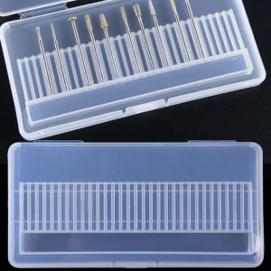 Estuche transparente para guardar fresas