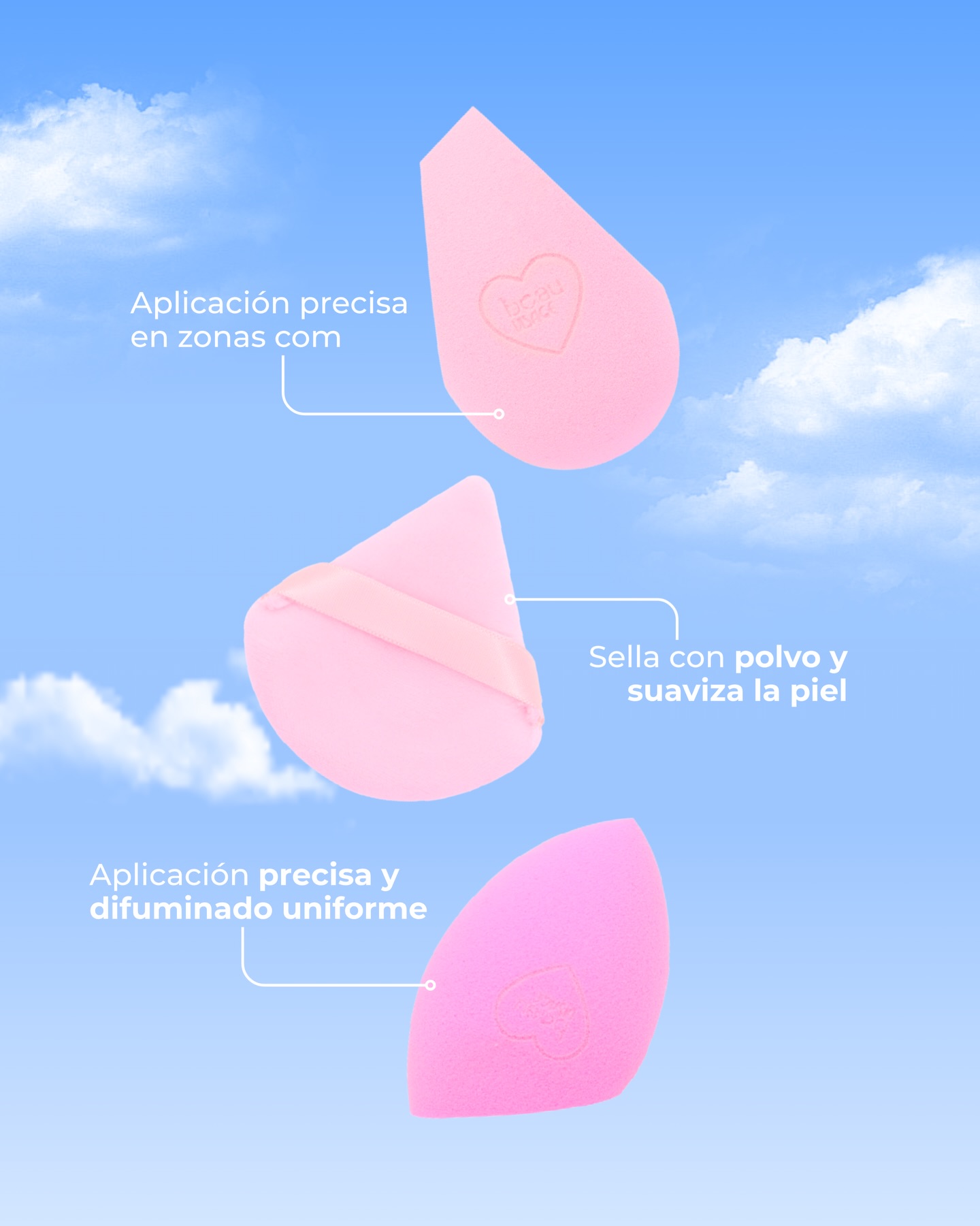 Esponjas para maquillaje – Beau Visage - Imagen 2